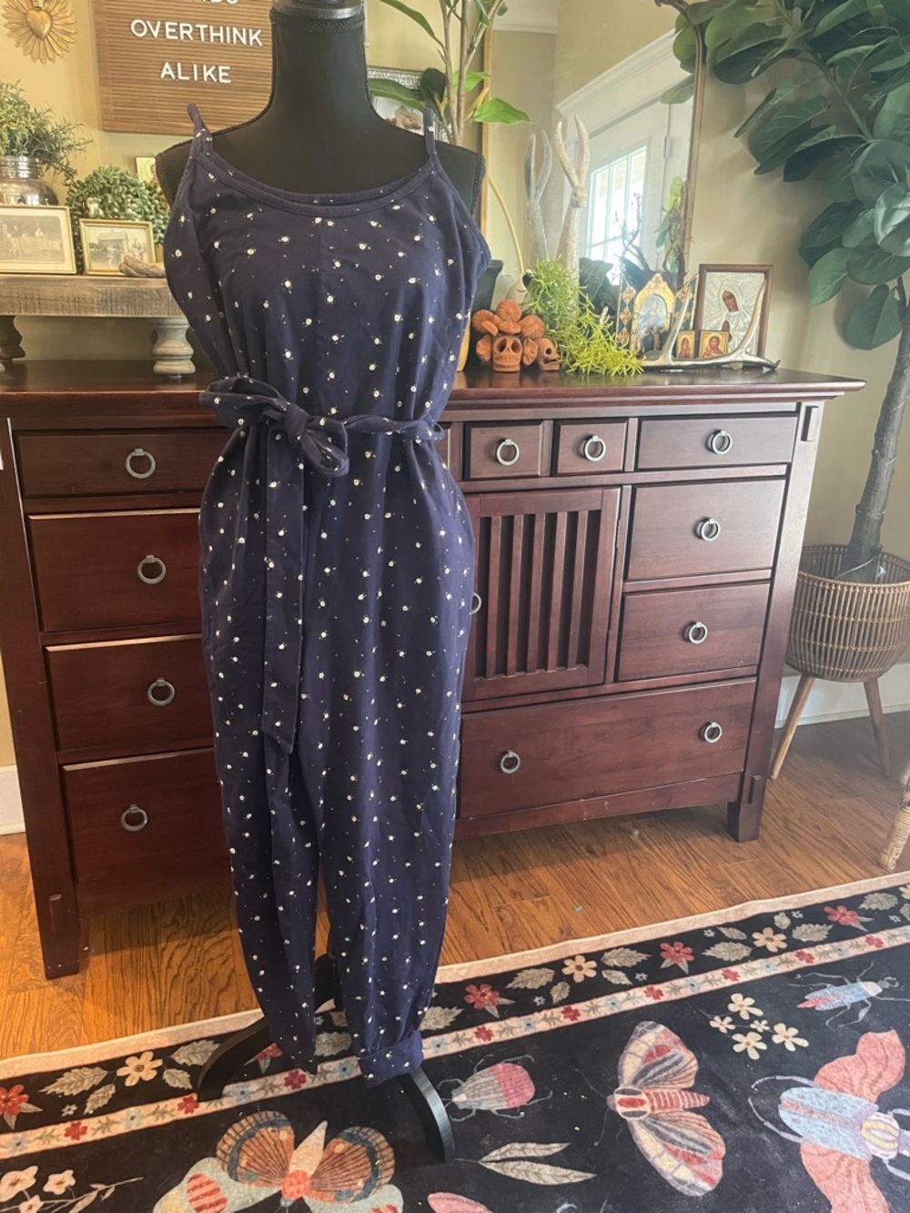 A Pea in the Pod Navy Floral Maternity jumpsuit